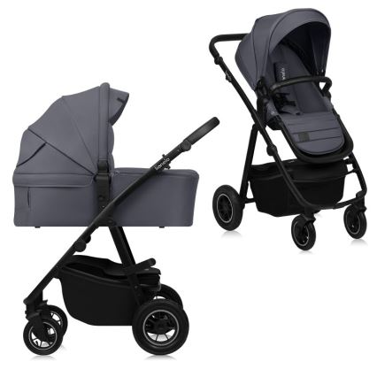 Lionelo - Cochecito combinado 2 en 1 AMBER PLUS Gris grafito