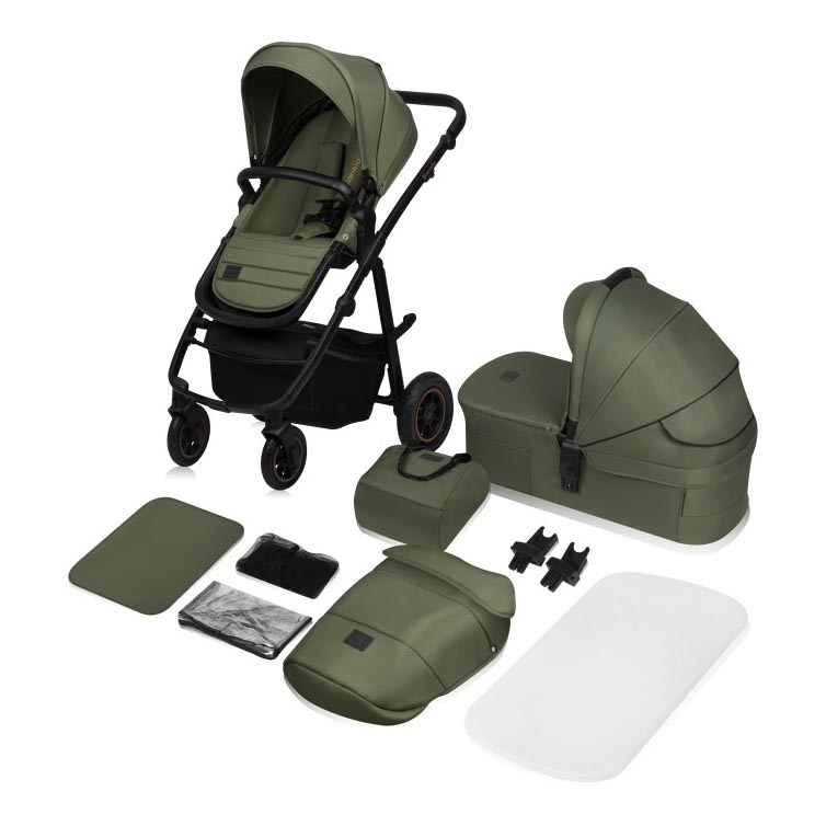 Lionelo - Cochecito combinado 2 en 1 AMBER PLUS Verde bosque