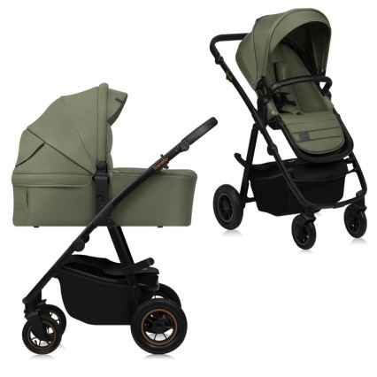 Lionelo - Cochecito combinado 2 en 1 AMBER PLUS Verde bosque