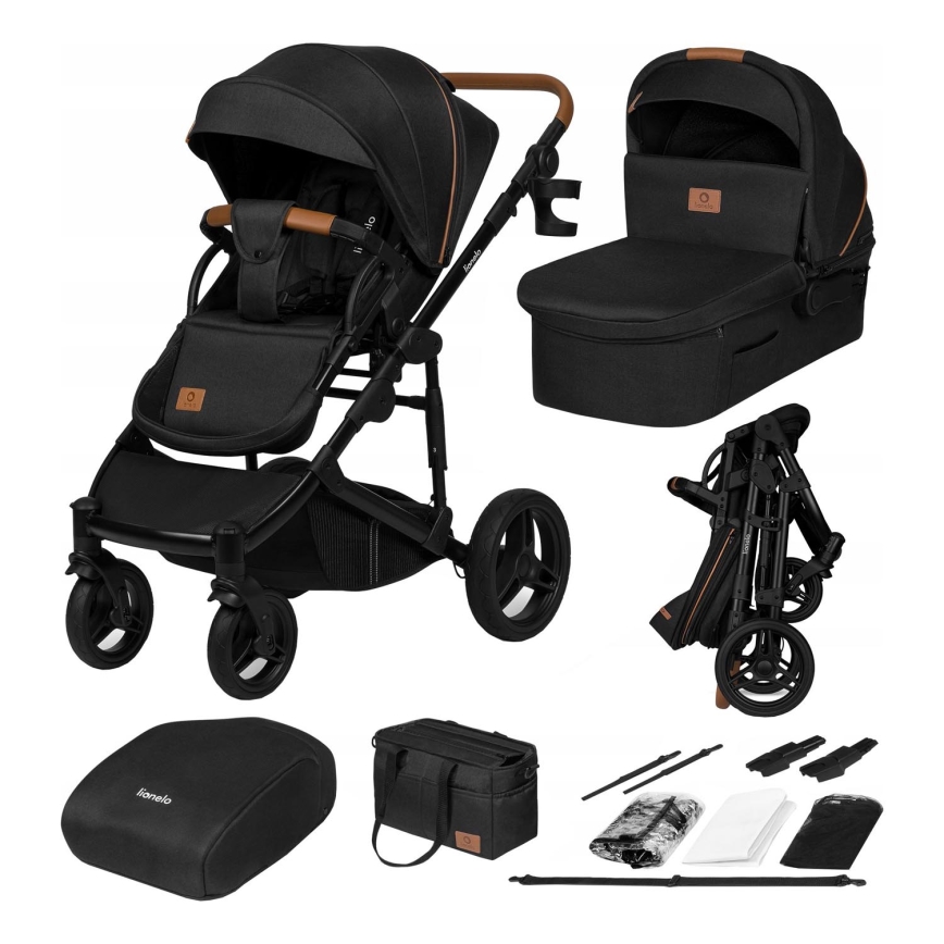 Lionelo - Cochecito combinado 2 en 1 MARI TOUR Negro Ónix