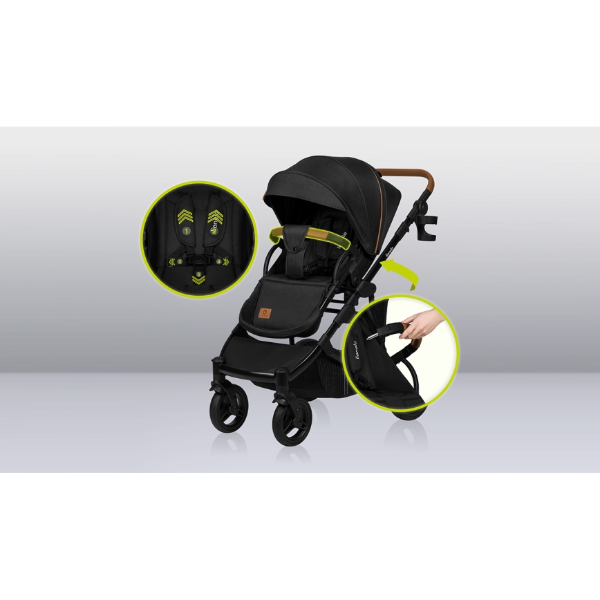 Lionelo - Cochecito combinado 2 en 1 MARI TOUR Negro Ónix