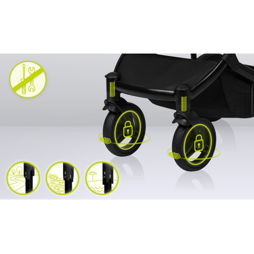 Lionelo - Cochecito combinado 2 en 1 MARI TOUR Negro Ónix