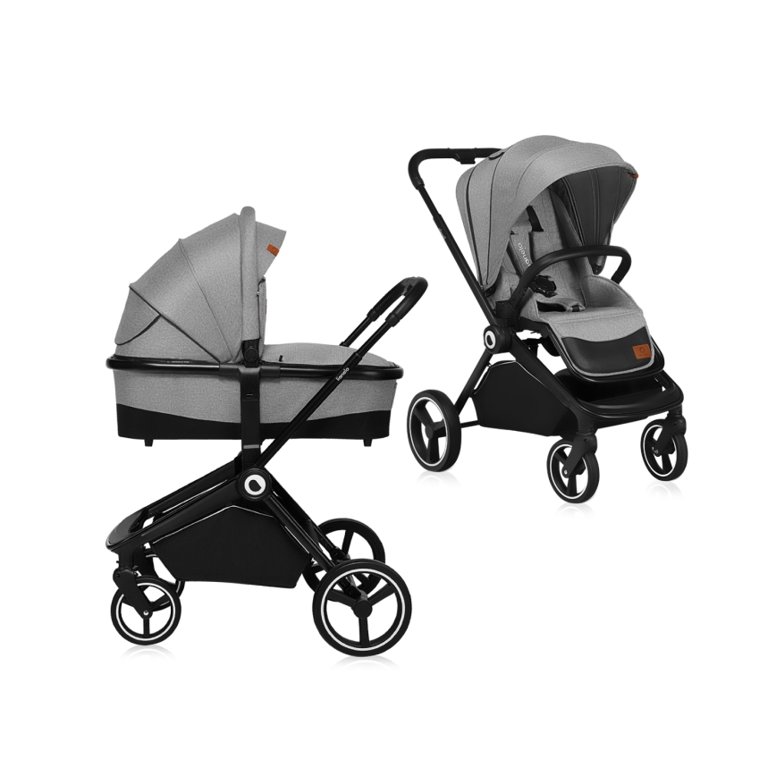 Lionelo - Cochecito combinado 2 en 1 MIKA Grey Stone