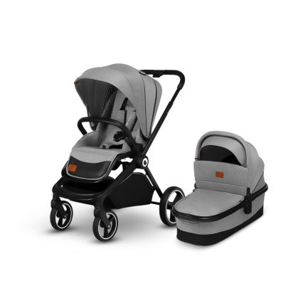 Lionelo - Cochecito combinado 2 en 1 MIKA Grey Stone