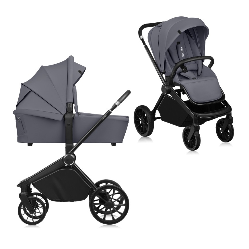 Lionelo - Cochecito combinado 2 en 1 MIKA PLUS Gris Piedra