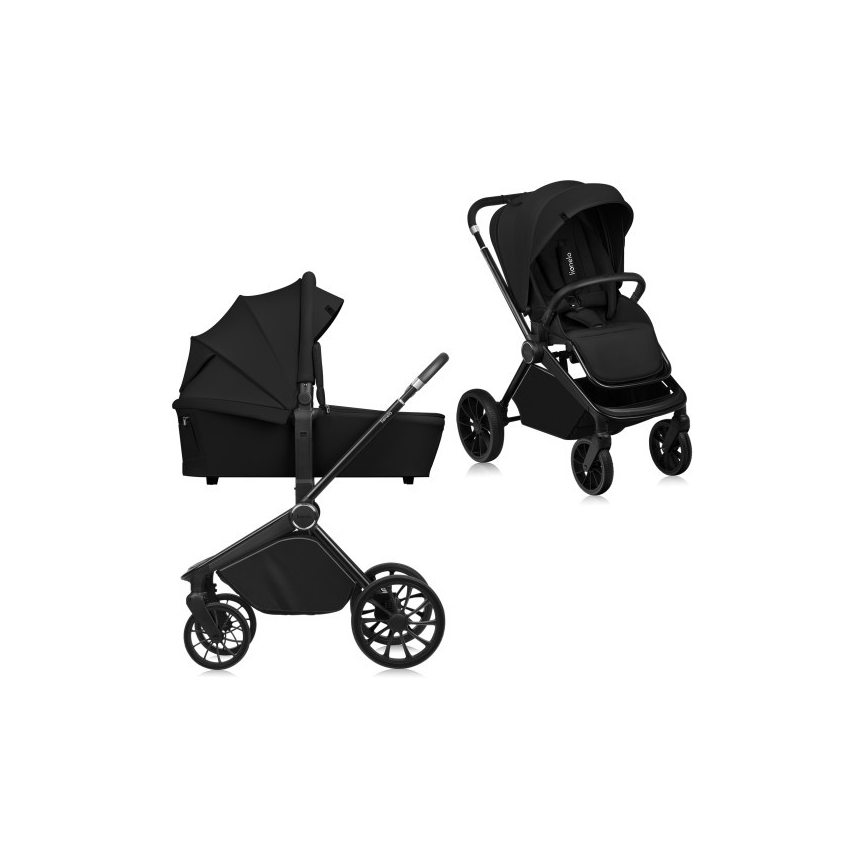 Lionelo - Cochecito combinado 2 en 1 MIKA PLUS Negro Ónix