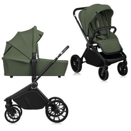 Lionelo - Cochecito combinado 2 en 1 MIKA PLUS Verde oliva