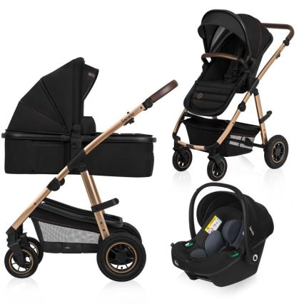 Lionelo - Cochecito combinado 3 en 1 AMBER Black Onyx