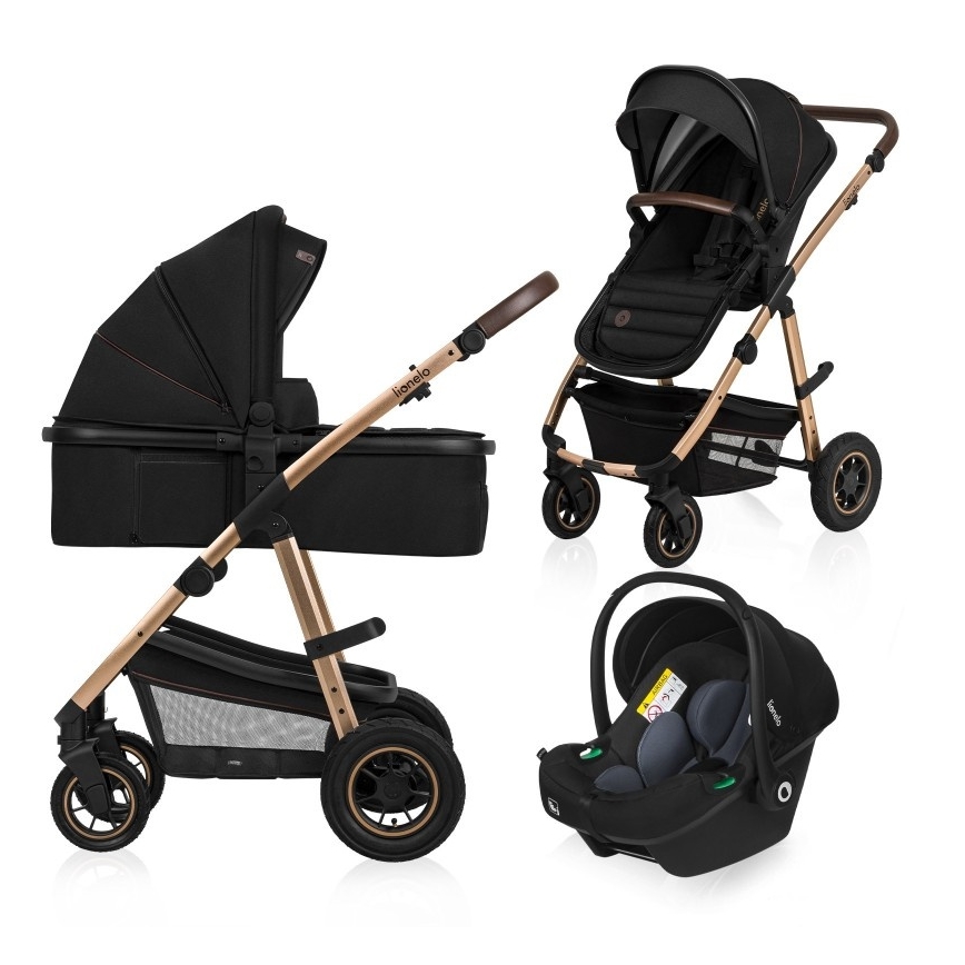 Lionelo - Cochecito combinado 3 en 1 AMBER Black Onyx
