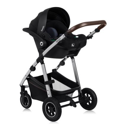 Lionelo - Cochecito combinado 3 en 1 AMBER Negro/Plateado