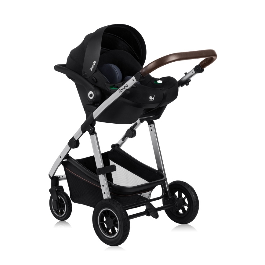 Lionelo - Cochecito combinado 3 en 1 AMBER Negro/Plateado