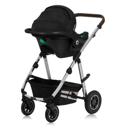 Lionelo - Cochecito combinado 3 en 1 AMBER Negro/Plateado