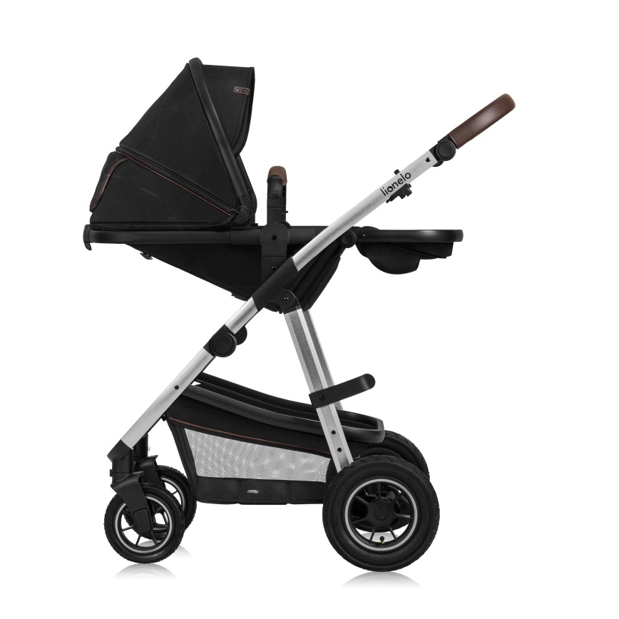 Lionelo - Cochecito combinado 3 en 1 AMBER Negro/Plateado