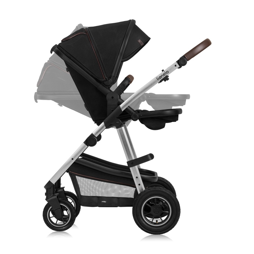 Lionelo - Cochecito combinado 3 en 1 AMBER Negro/Plateado