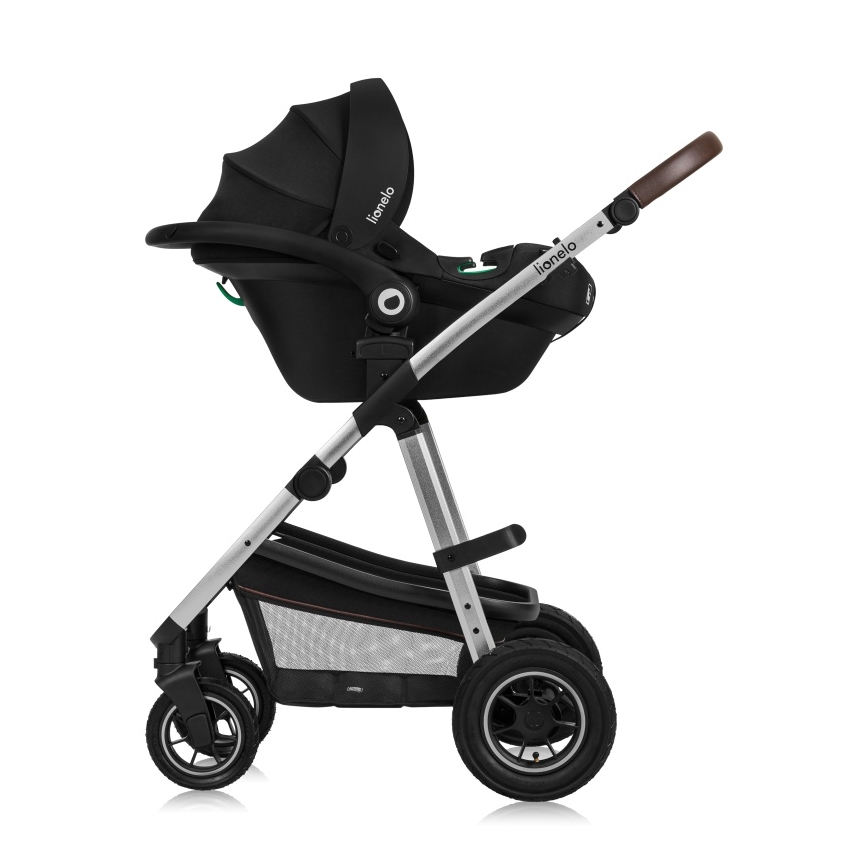 Lionelo - Cochecito combinado 3 en 1 AMBER Negro/Plateado