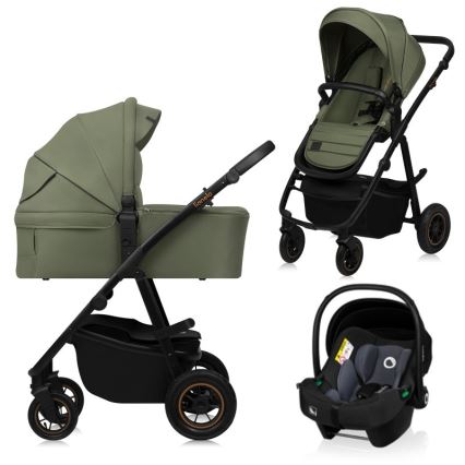 Lionelo - Cochecito combinado 3 en 1 AMBER PLUS Bosque Verde