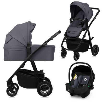 Lionelo - Cochecito combinado 3 en 1 AMBER PLUS gris grafito