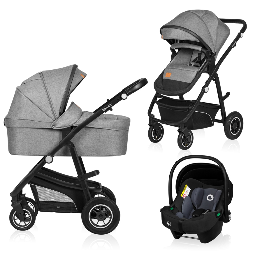 Lionelo - Cochecito combinado 3 en 1 BIANKA Grey Stone