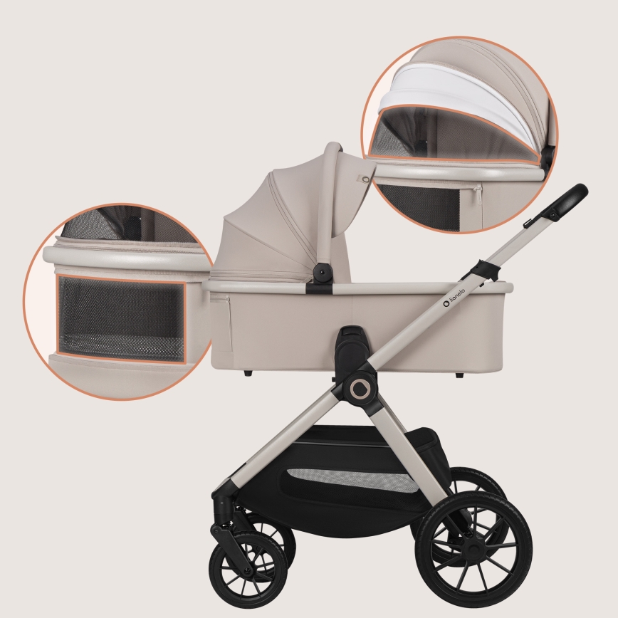 Lionelo - Cochecito combinado 3 en 1 LAYLA Beige Sand