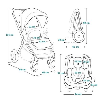 Lionelo - cochecito combinado 3 en 1 LAYLA Bosque Verde