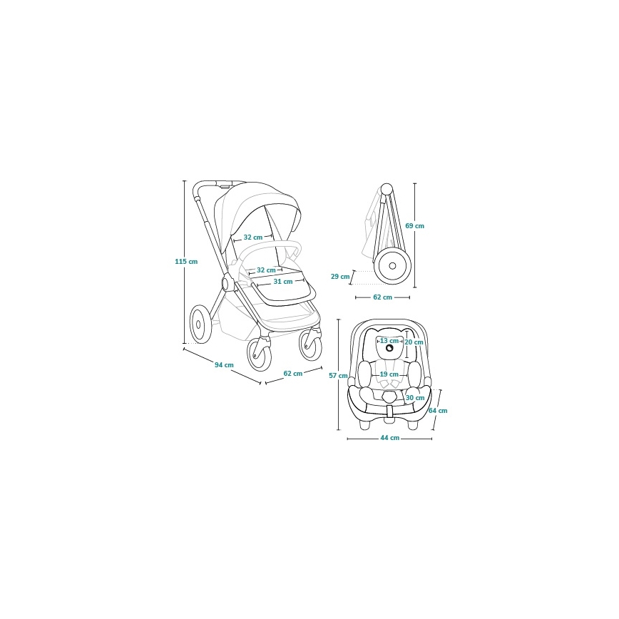 Lionelo - cochecito combinado 3 en 1 LAYLA Bosque Verde