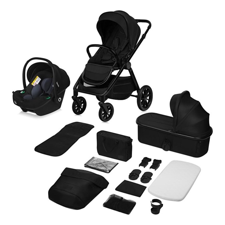 Lionelo - Cochecito combinado 3 en 1 LAYLA Negro Ónix