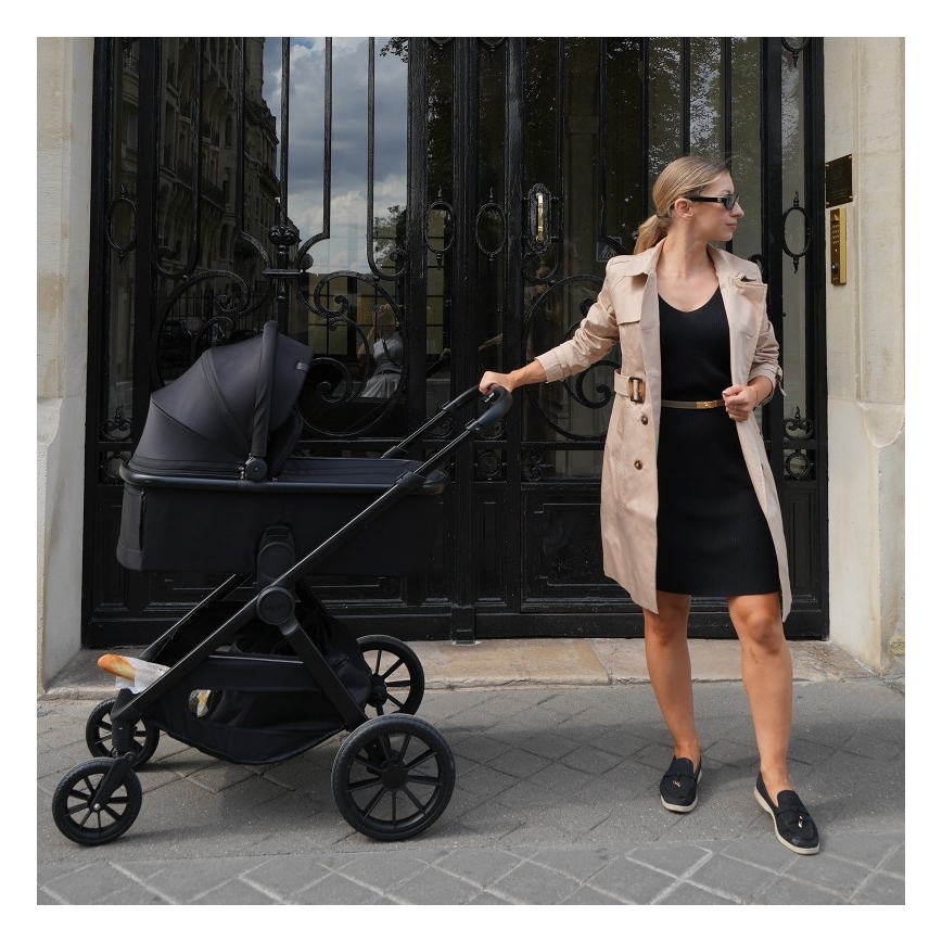 Lionelo - Cochecito combinado 3 en 1 LAYLA Negro Ónix