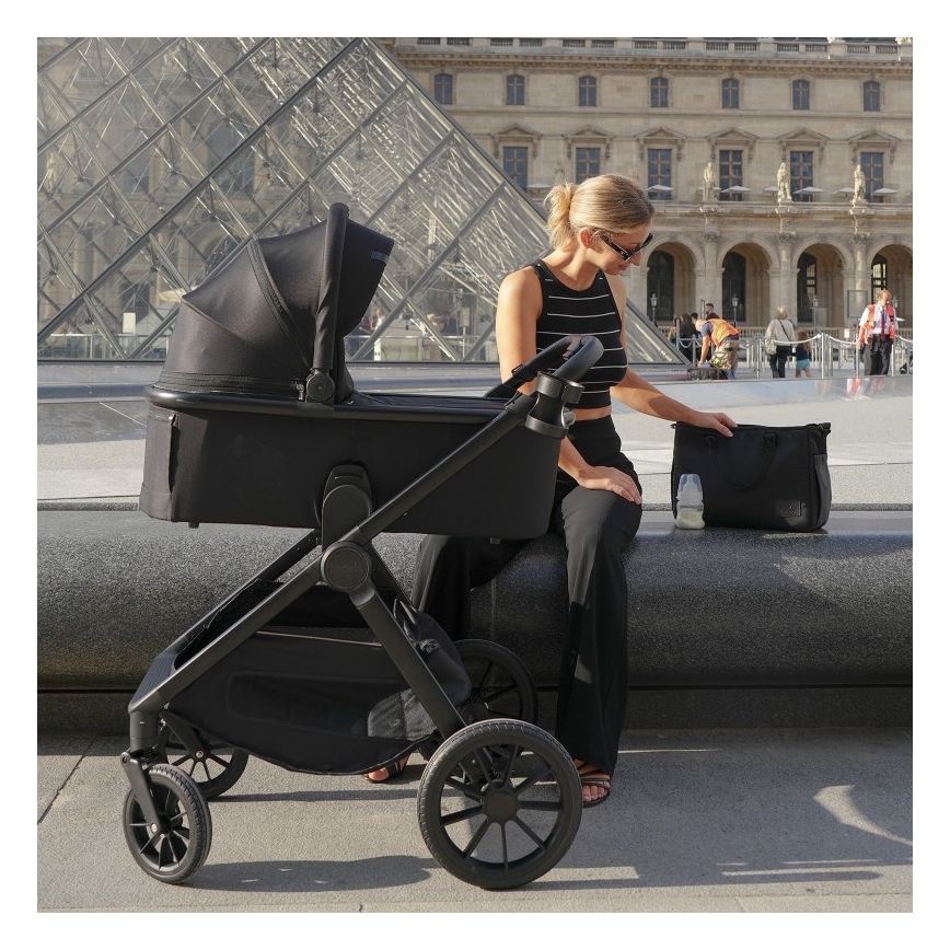 Lionelo - Cochecito combinado 3 en 1 LAYLA Negro Ónix