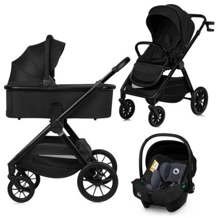 Lionelo - Cochecito combinado 3 en 1 LAYLA Negro Ónix