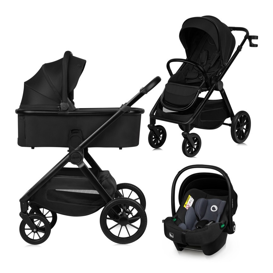 Lionelo - Cochecito combinado 3 en 1 LAYLA Negro Ónix