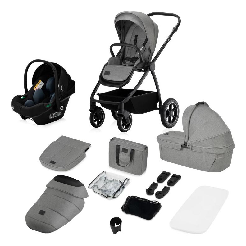 Lionelo - Cochecito combinado 3 en 1 MERIL Grey Stone