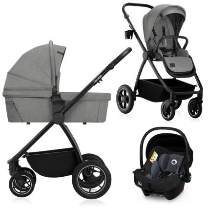 Lionelo - Cochecito combinado 3 en 1 MERIL Grey Stone