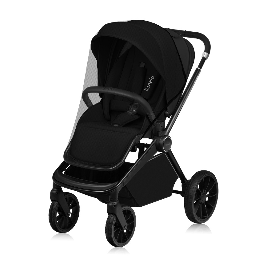 Lionelo - Cochecito combinado 3 en 1 MIKA PLUS Negro ónix