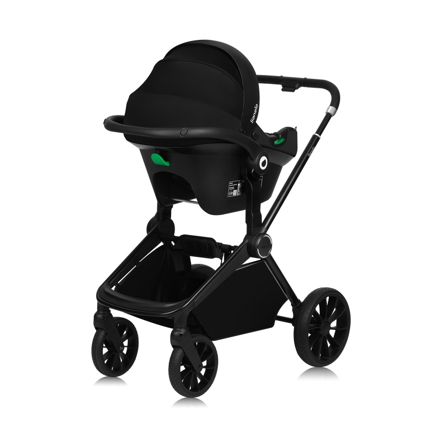 Lionelo - Cochecito combinado 3 en 1 MIKA PLUS Negro ónix