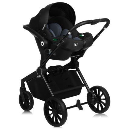Lionelo - Cochecito combinado 3 en 1 MIKA PLUS Negro ónix