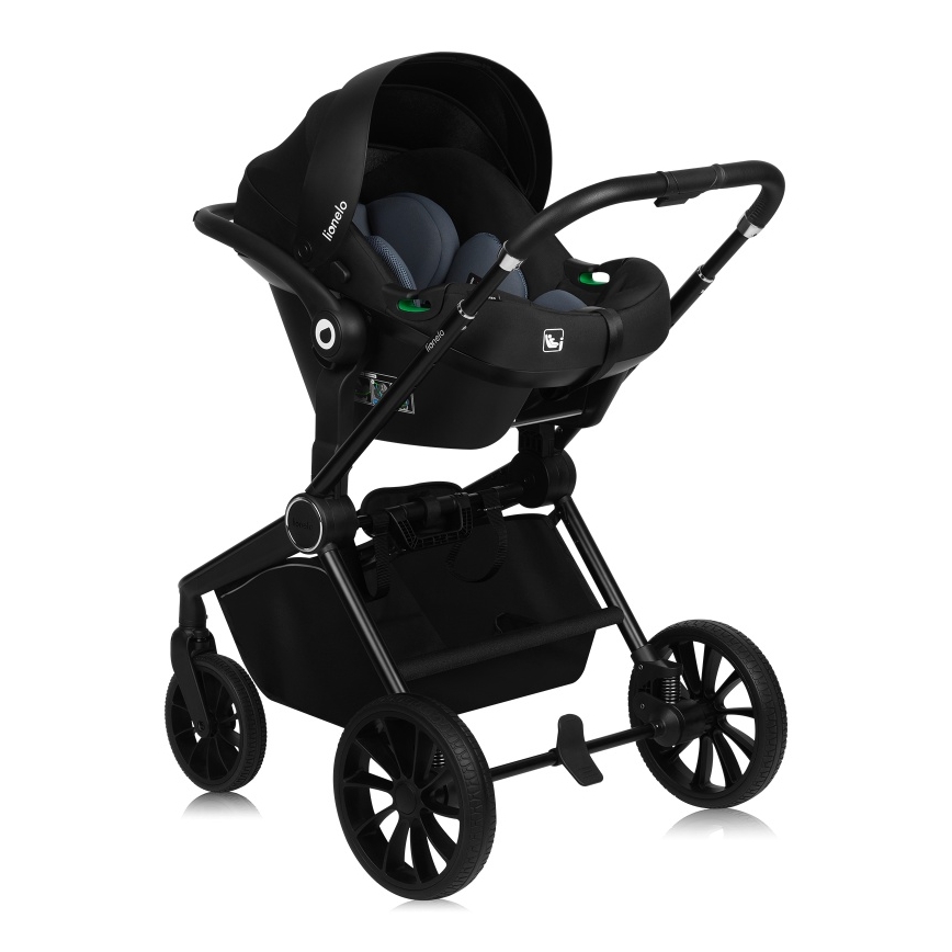 Lionelo - Cochecito combinado 3 en 1 MIKA PLUS Negro ónix