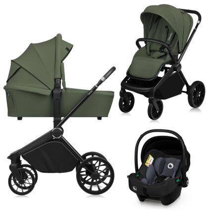 Lionelo - Cochecito combinado 3 en 1 MIKA PLUS Verde Oliva