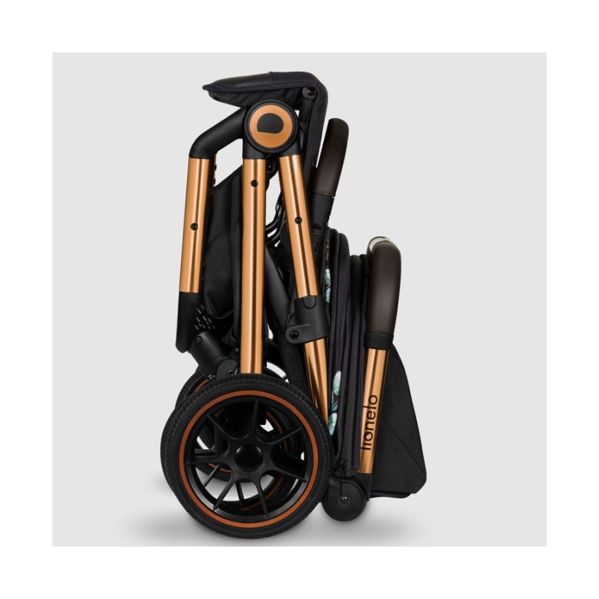 Lionelo - Cochecito deportivo CLOE negro/azul/dorado