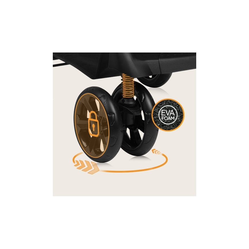 Lionelo - Cochecito deportivo EMMA PLUS beige/negro