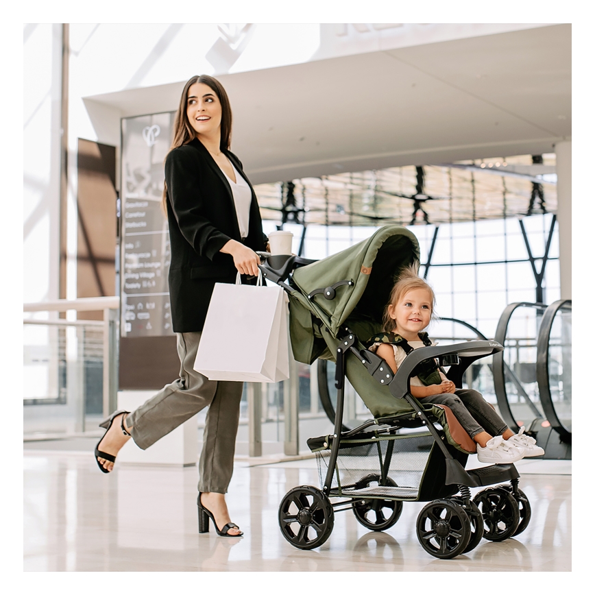 Lionelo - Cochecito deportivo EMMA PLUS verde/negro