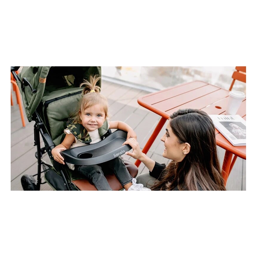 Lionelo - Cochecito deportivo EMMA PLUS verde/negro