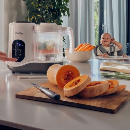 Lionelo - Cocina de vapor 5en1 BABYMENU 110W/230V blanco/gris