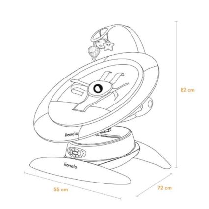 Lionelo - Columpio para bebé con melodía MELL Beige Sand 4xAA + mando a distancia