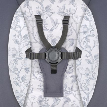 Lionelo - Columpio para bebé con melodía RALF 4xAA gris/blanco + mando a distancia