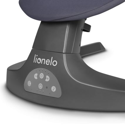 Lionelo - Columpio para bebé con melodía RALF 4xAA gris/blanco + mando a distancia