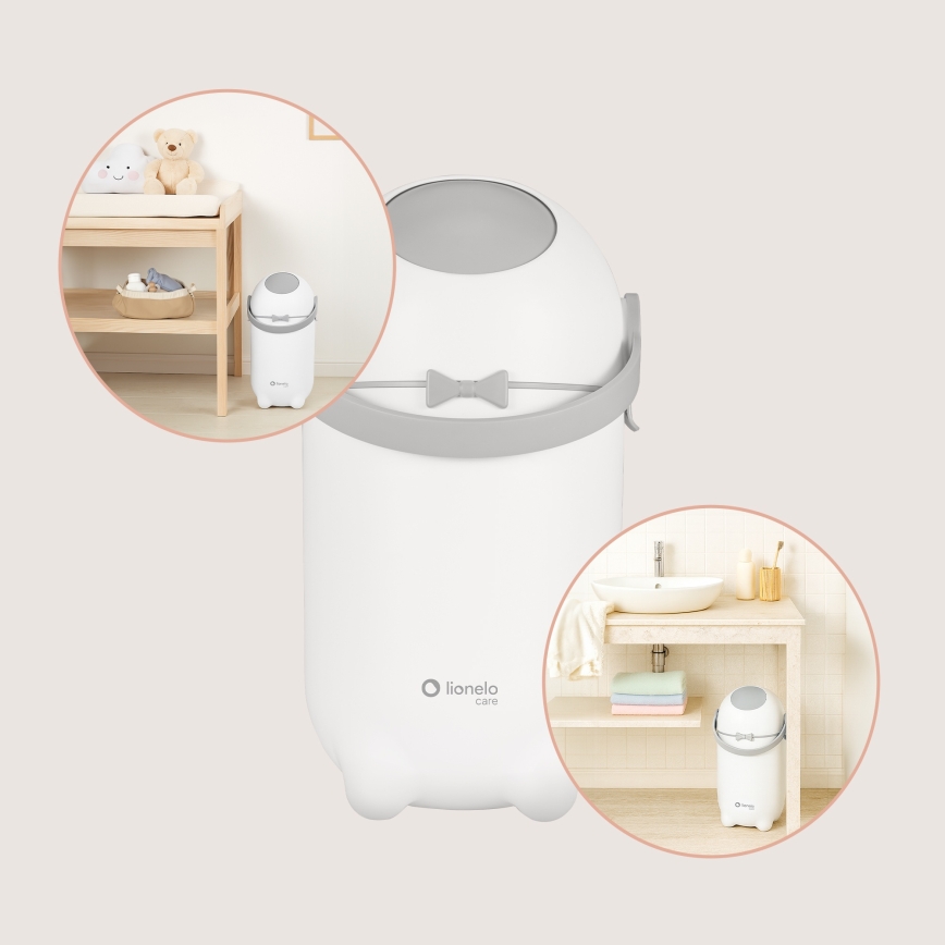 Lionelo - Cubo para pañales PUREBIN 10 l Blanco