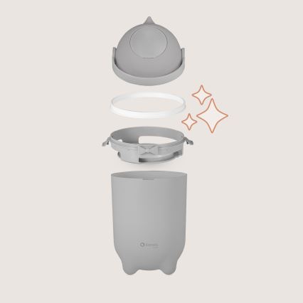 Lionelo - Cubo para pañales PUREBIN 10 l Gris