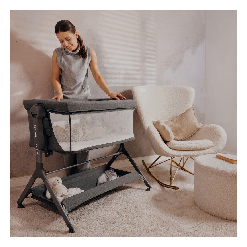 Lionelo - Cuna 3 en 1 LEONIE PLUS gris
