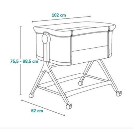 Lionelo - Cuna 3 en 1 LEONIE PLUS gris