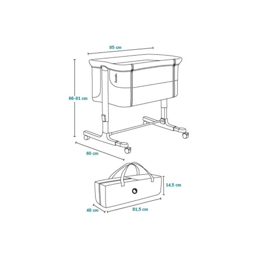Lionelo - Cuna 3 en 1 para bebé AURORA beige